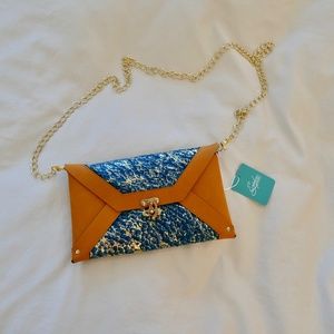 Erika Lynn metallic fish leather shoulder bag handmade in Charleston, SC